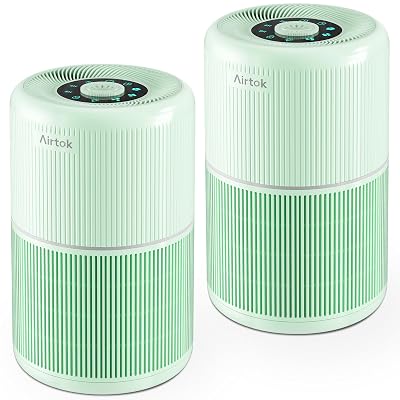 2 Pack Air Purifier for Home Bedroom with H13 True HEPA Filter for Smoke, Smokers, Dust, Odors, Pollen, Pet Dander | Quiet 99.9% Removal to 0.1 Microns | Green Available for California