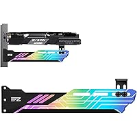 EZDIY-FAB RGB GPU Holder 5V 3-Pin Colorful RGB Graphics Card GPU Support Video Card Holder Bracket, Video Card Sag…
