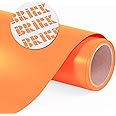 Siser Brick 600 Heat Transfer Vinyl, 19.6" x 1FT Sheet (Fluorescent Orange) - Compatible with Siser Romeo/Juliet & Other Professional or Craft Cutters - 3D HTV - CPSIA Certified