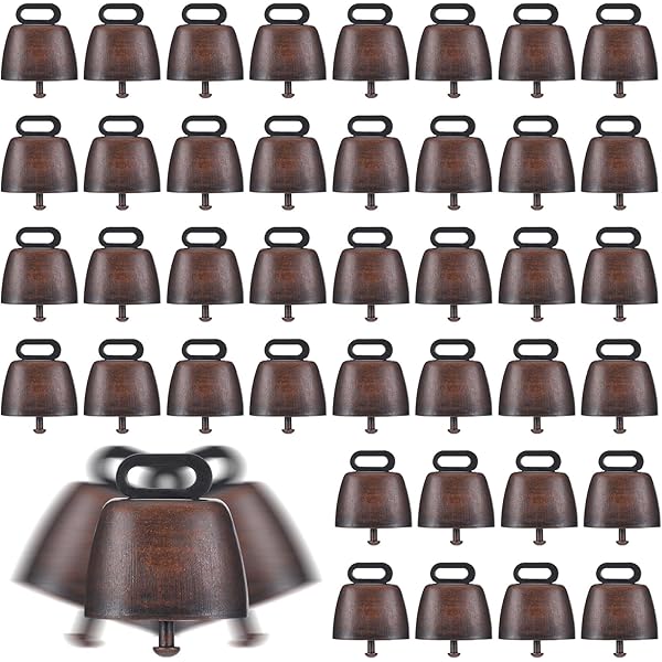 32 Piece Copper Animal Bells - Small Brass Cow Bells For Crafts, Christmas Decor & Livestock