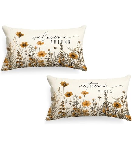 ULOVEYOURSELF Watercolor Wildflowers Throw Pillow Covers (Set Of 2) - 18x18 Inch, Pink/Purple Floral, Rustic Farmhouse Decor - View #7