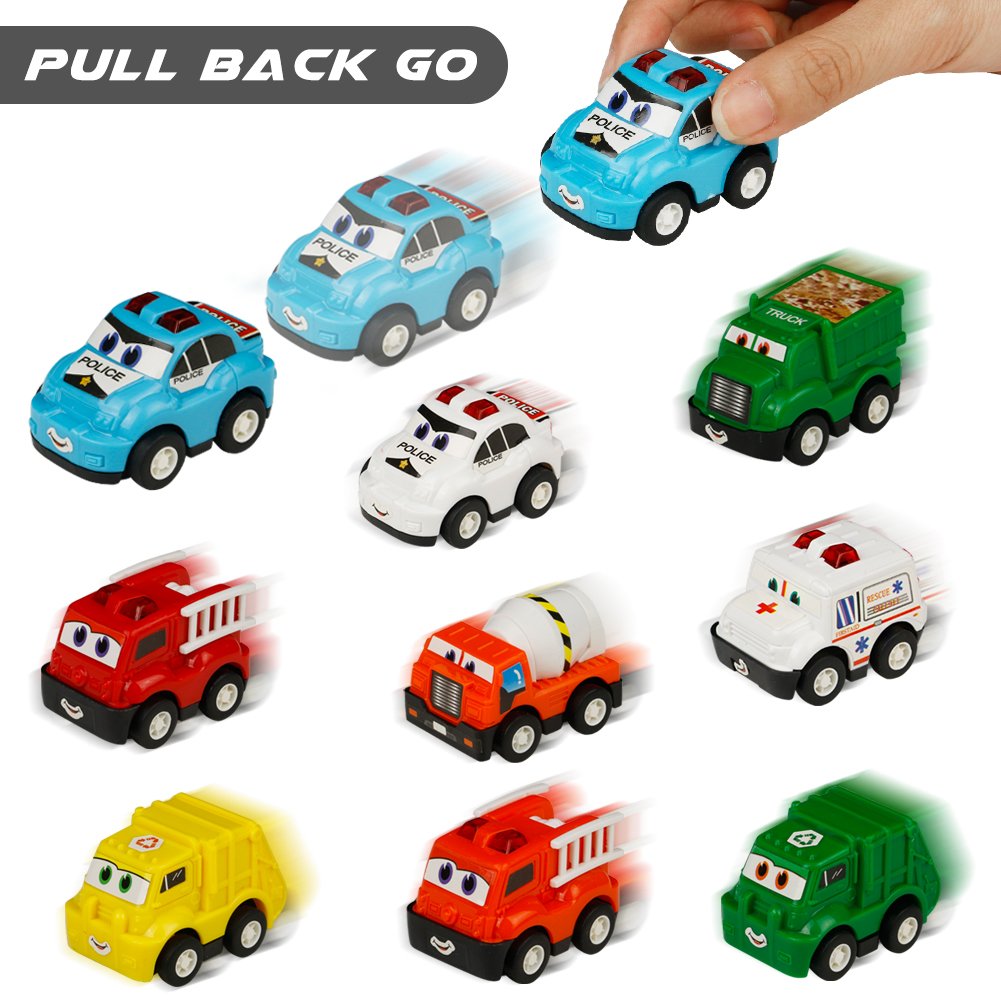 Véhicule Miniature Camion 9 Pcs Tire Hacia Atrás el Coche de Juguetes para Niños Niñas