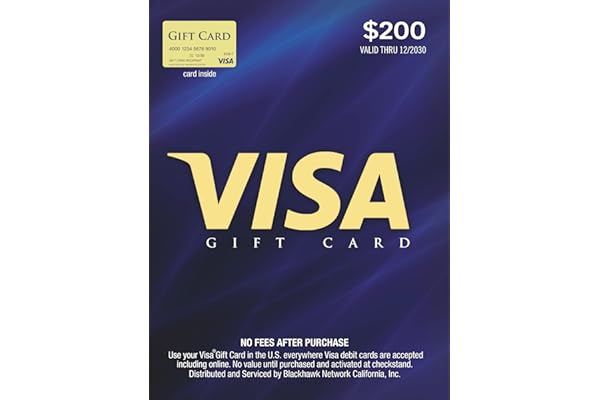 Visa $200 Gift Card (plus $6.95 Purchase Fee)