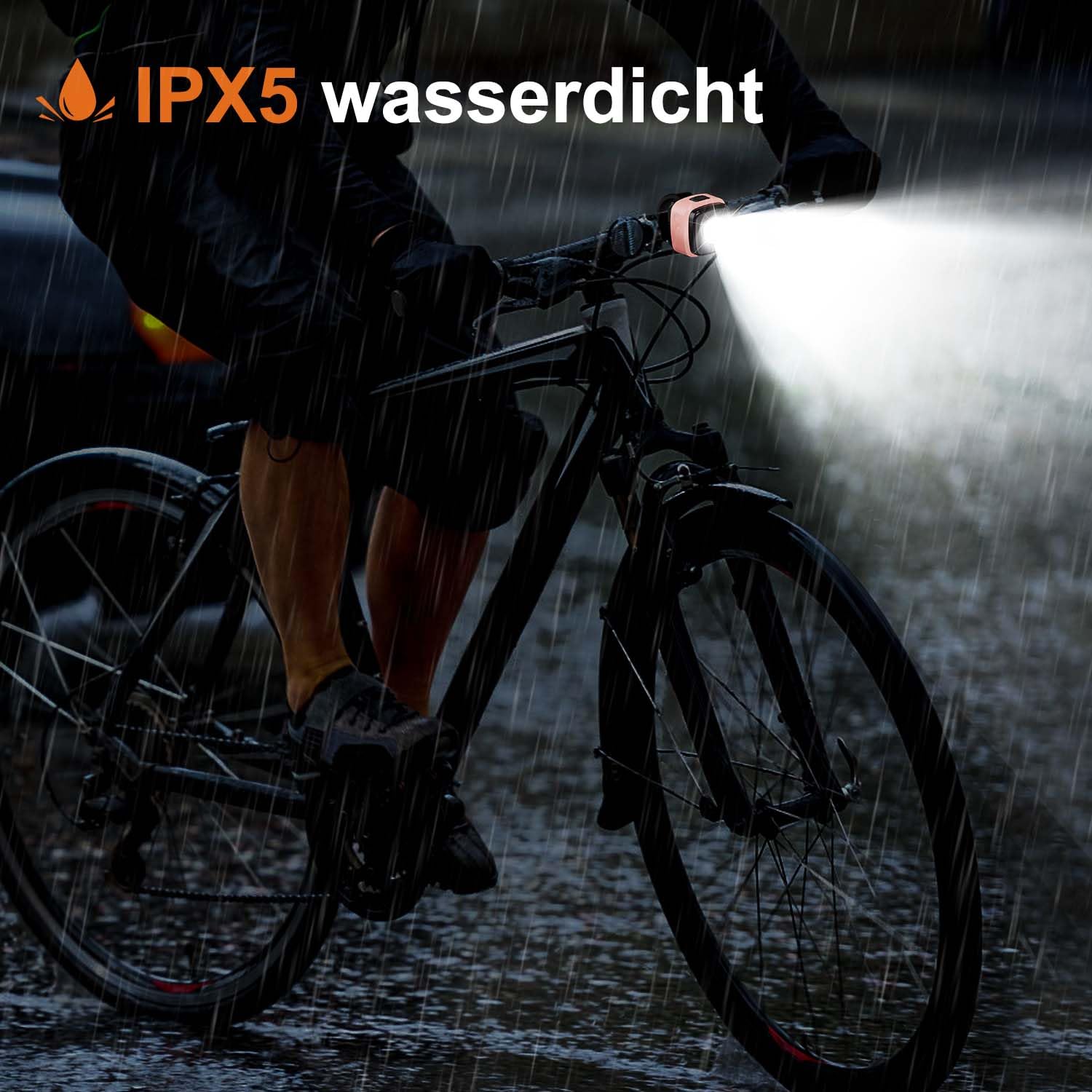 Antimi Fahrradleuchten-Set, StVZO-zugelassen Beleuchtungsset Led IPX5 Frontlicht + Rücklicht Fahrradlicht Set USB Typ C 5