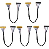 ASHATA LCD Screen LVDS Cable,5PCS 30Pin LVDS Cable 2 Channel 8-Bit Support 1280x1024 fpr 17/19inch TFT LCD Panel, LCD Screen LVDS Cable Professional Performance