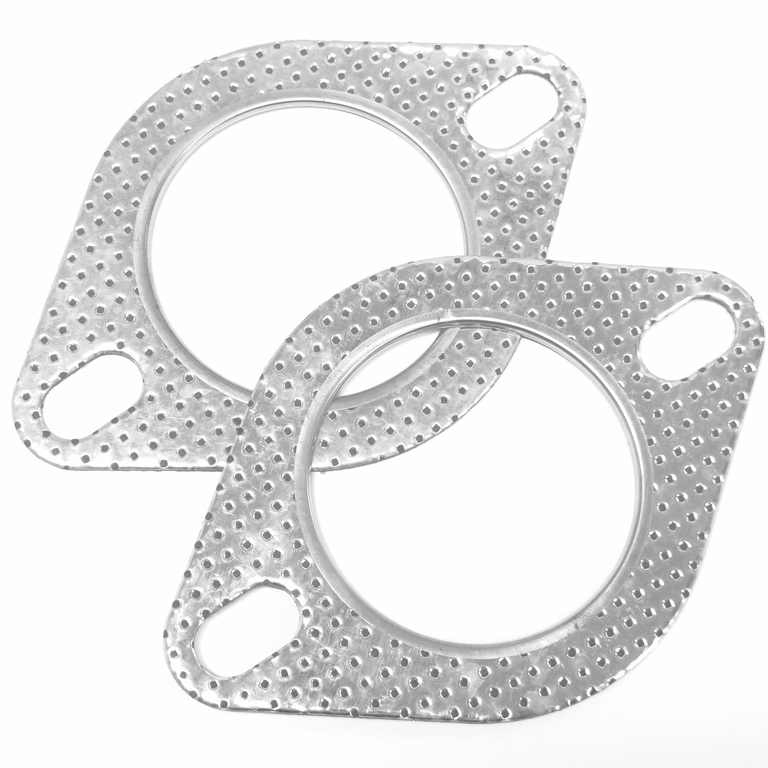 マフラーガスケット 2枚入り φ60 ターボガスケット 排気ガスケット フランジガスケット 金属リング セラミック マフラーガスケット マフラーオートバイ用 エンジン カバー ガスケット汎用 厚さ2mm の商品画像