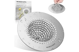 WOKDADA Kitchen Sink Drain Strainer, Reversible Anti-Clog Kitchen Sink Strainer, 304 Stainless Steel Sink Strainer Basket, Pa