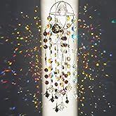 Garden Suncatcher Crystal Pendant Round Shaped Glass Prisms Beads Chain Hanging Angel Ornament Rainbow Maker Aura Prism Glass Crystal Sun Catchers