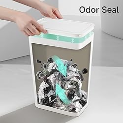 TIPGO Bathroom Trash Can with Lid, 4 Gallon / 15
