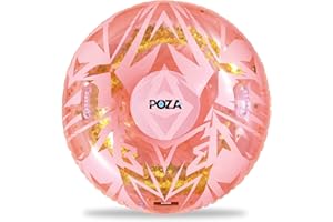 POZA Inflatable Snow Tube for Sledding - Big Luxurious Snow Sled Tube with Handles and Gold Snowflakes Confetti, Premium Cold Resistant Heavy Duty PVC Tube Sled for Adults and Kids - 41 Inch