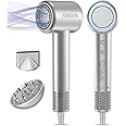 Hair Dryer, High-Speed Ionic Low Noise Blow Dryer with Brushless Motor for Fast Drying, Thermo-Control Quiet Compact Hair Blow Dryer with Magnetic Diffuser for Curly Hair for Home Travel Salon