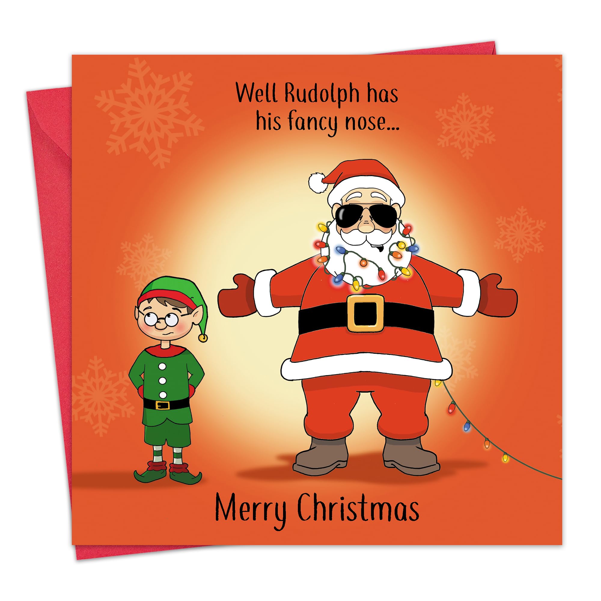 Twizler Merry Christmas Card with Turkey & Penguins - Happy Christmas Card - Xmas Card - Funny Christmas Card - Womens Christmas Card for Her Female - Mens Christmas Card for Him Male