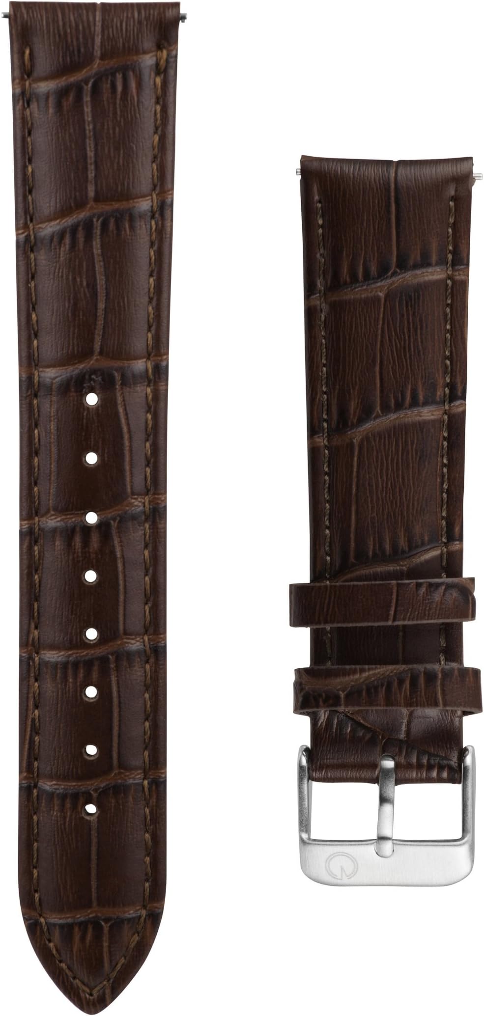 Men's Interchangeable Brown Alligator Leather 20mm Watch Strap - Fits Daniel Wellington, MVMT Watches