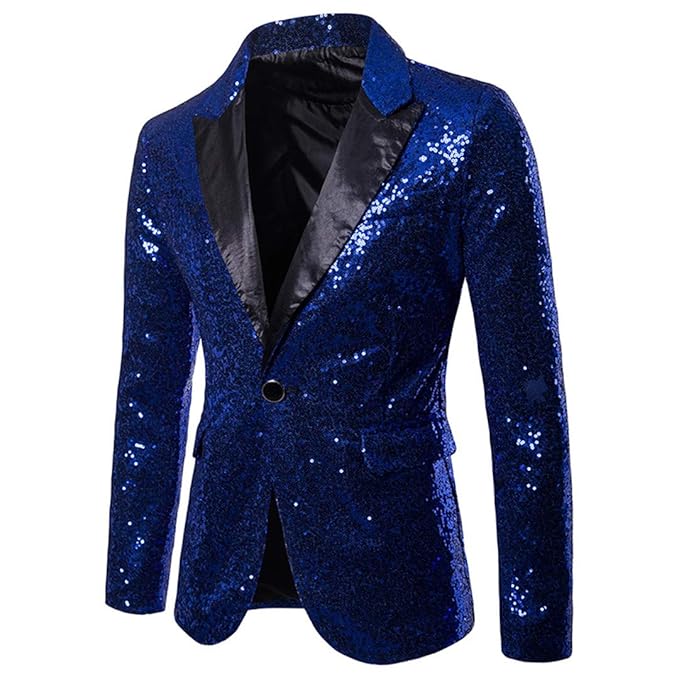 Buy Men Glitter Sequin Jackets Fancy Show Costume Party Coats Wedding