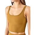 Chilylori Women's Seamless Sports Bra Workout Crop Top Ribbed Padded Longline Wirefree Medium Support Tank Tops Fitness