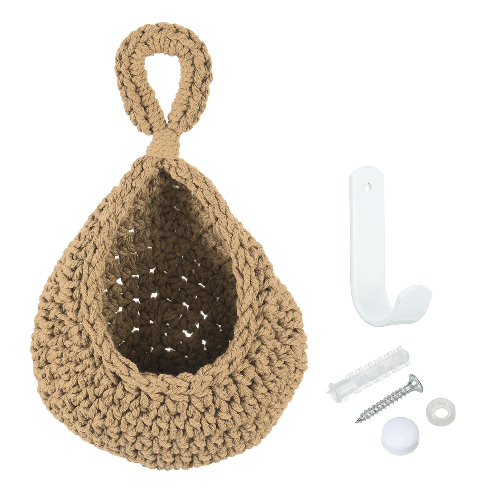 Hand Woven Seagrass Hanging Fruit Basket - 3-Tier Kitchen Organizer, Holds Up To 30 Lbs, Boho Decor