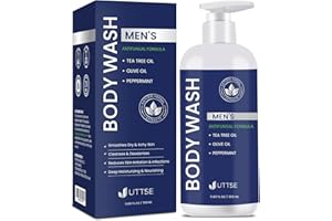 Uttse Tea Tree Body Wash: Antifungal Soap for Men - Eliminates Body Odors & Skin Irritations - 11.8fl oz/350mL