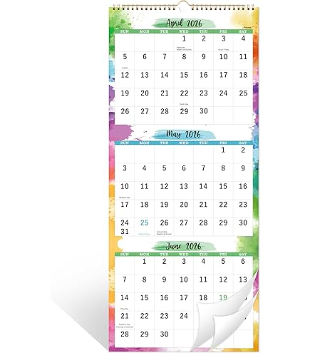 Amazon.com: 2026-2027 Calendar - 3 Month Wall Calendar 2026-2027