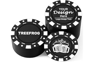 Shueewago 100 Custom Business Card Poker Chips, Add Your Own Personalized Image or Text, Contact Information on a Chip - Full