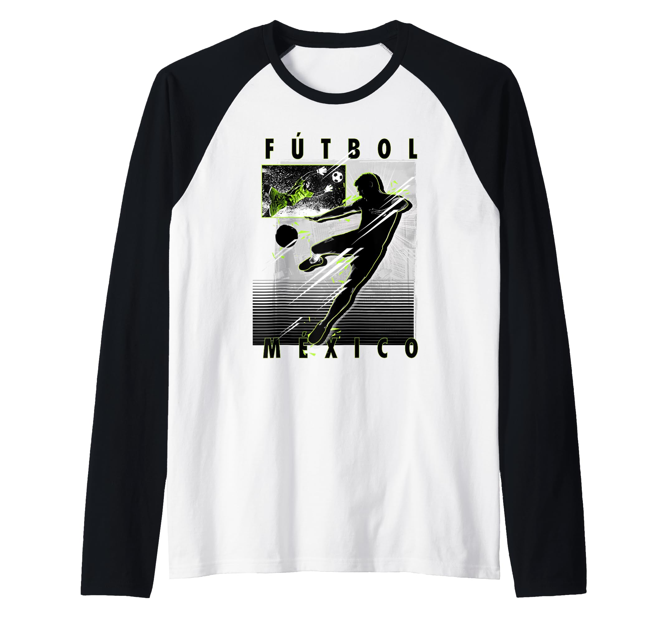 Trendy Mexico Action Futbol Raglan Baseball Tee