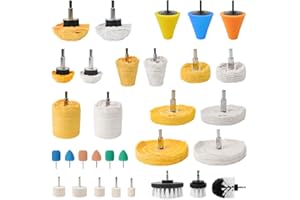 Unicaravan Aluminum Wheel Polishing Kit for Drill Buffing Wheel for Car Motorcycle Wheel Rim Manifold Polishing for Stainless Steel Chrome Wood Plastic Ceramic Glass Woods Machine Jewelry etc 31PCS