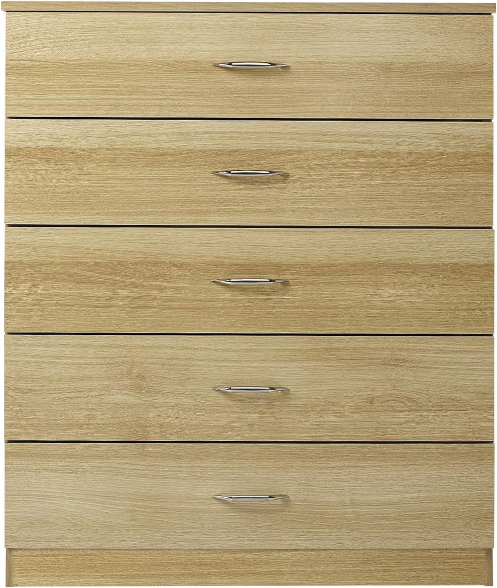 Laura James Tall Chest of Drawers 5 Drawer Bedroom Furniture (OAK