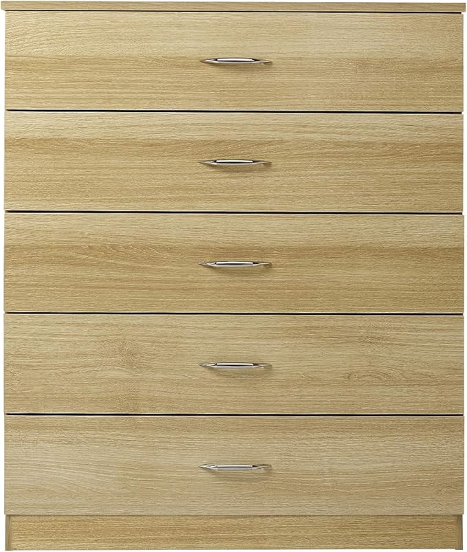 Laura James Tall Chest of Drawers 5 Drawer Bedroom Furniture (OAK