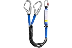 GLOROUSAMC 6ft Internal Shock Absorbing Safety Lanyard with Double Snap Hook Connectors, Fall Protection Equipment