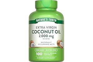 Nature's Truth Coconut Oil Supplement | 100 Softgels | Naturally Occurring MCTs | Non-GMO & Gluten Free