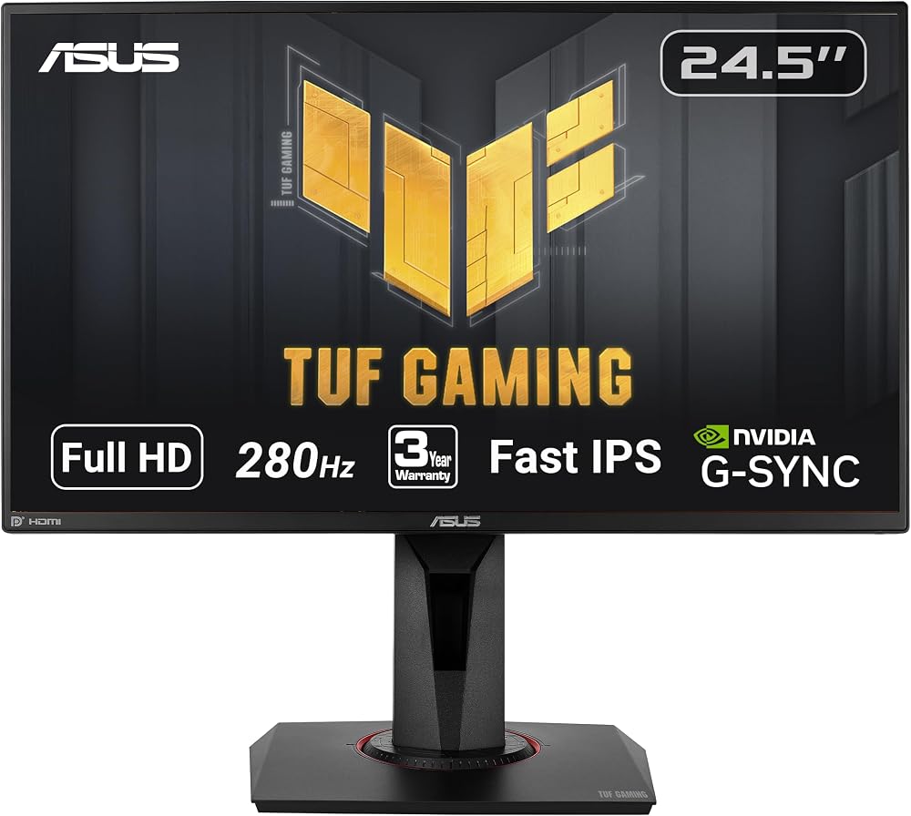 ASUS TUF 24.5" VG259QM 1080P 280Hz Fast IPS G-SYNC Compatible Gaming Monitor
