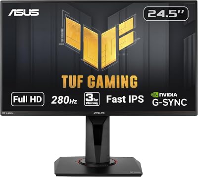 ASUS TUF 24.5" VG259QM 1080P 280Hz Fast IPS G-SYNC Compatible Gaming Monitor