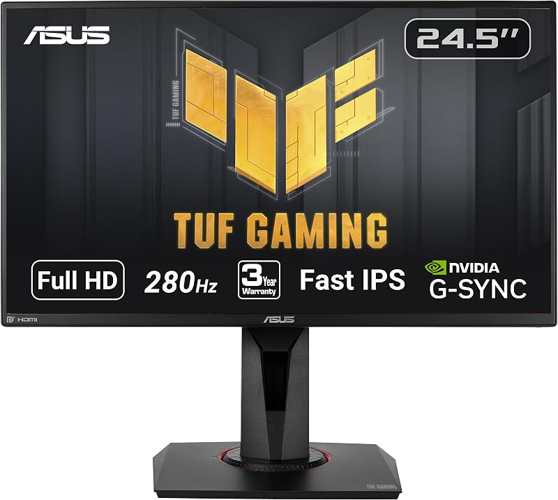 ASUS TUF 24.5" VG259QM 1080P 280Hz Fast IPS G-SYNC Compatible Gaming Monitor