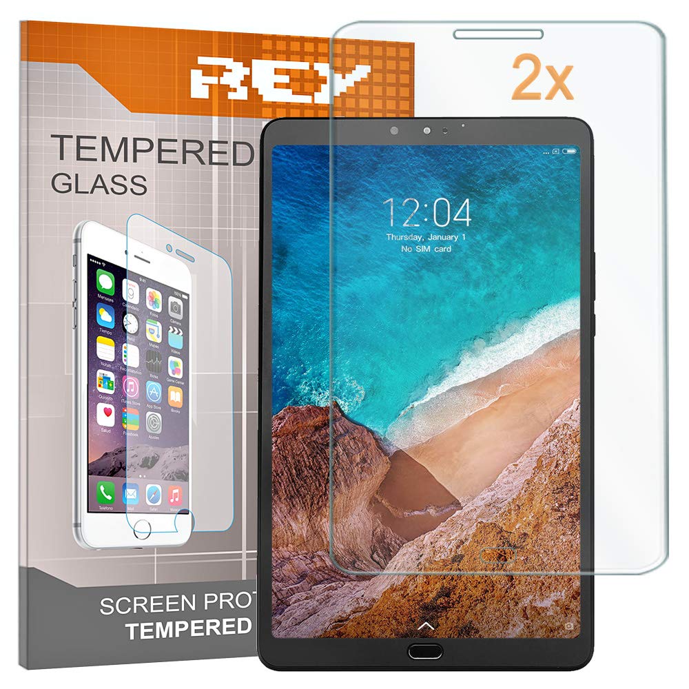 REY 2 x Screen Protector for Xiaomi Mi Pad 4 Plus, Premium Tempered Glass, Tablet