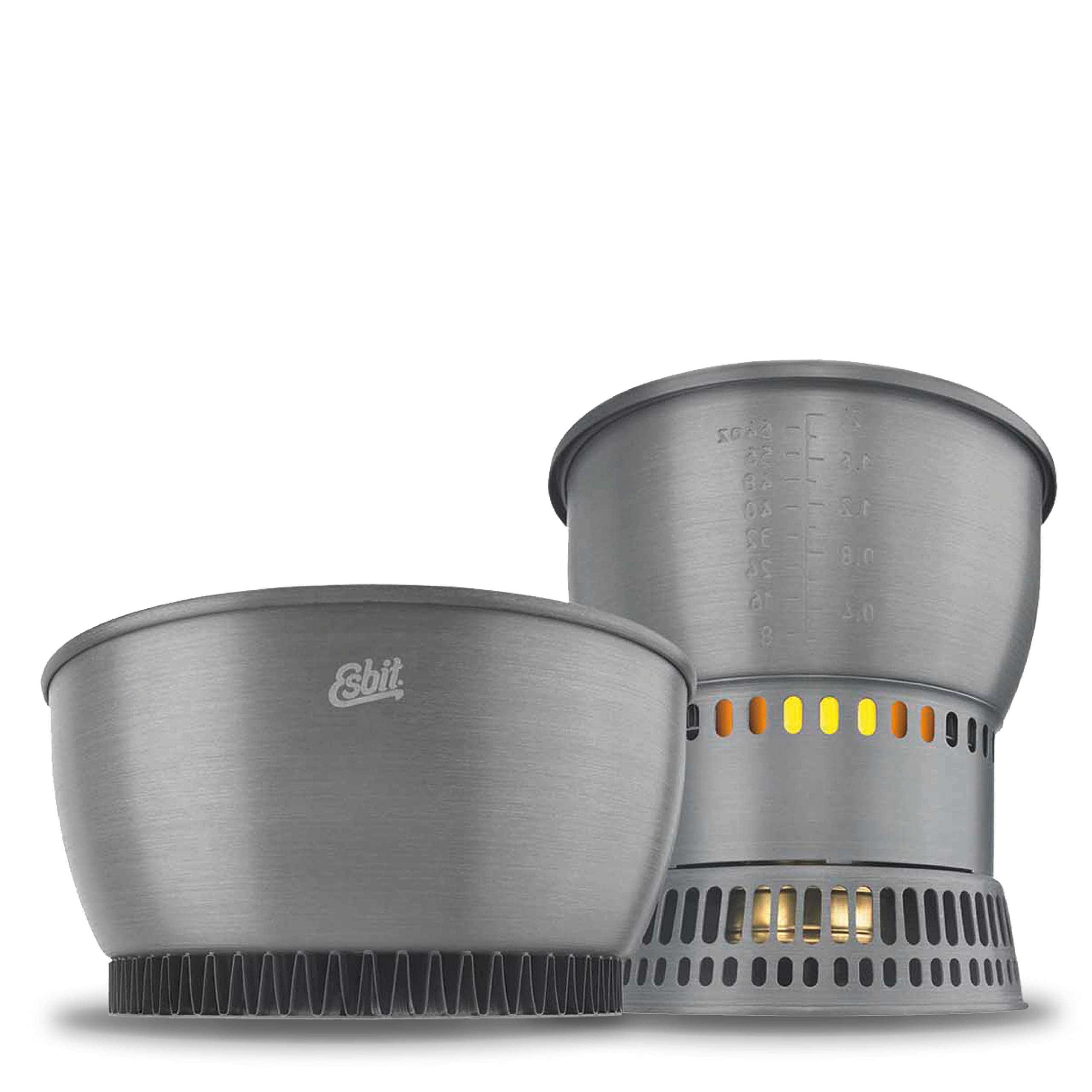 Esbit Cookset with Alcohol Burner | Hard Anodized Aluminum| BPA-Free | Compact |Camping, Backpacking, Outdoor Kitchen