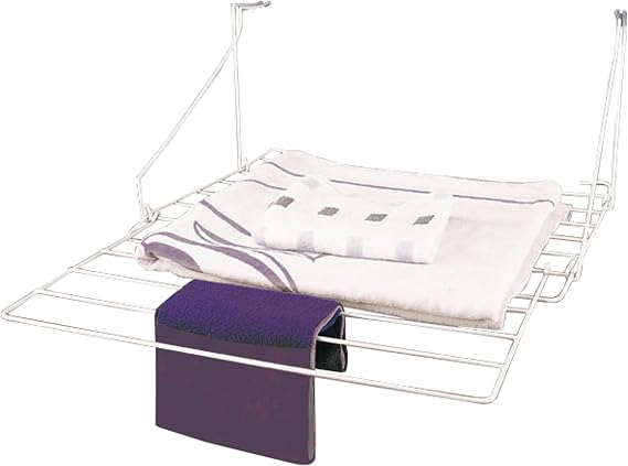 Étendoir Mural 4 Fils 14 Mètres - Blanc - Polypropylène/Polystyrène - Compact Et Pliable - Idéal Pour Séchage Intérieur