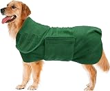 Geyecete Dog Drying Coat Microfibre Fast Dry Green XXXL