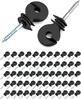 QWORK 60Pcs Electric Fence Ring Insulators Wire Mesh Wood Post Screw-In 5mm view 6