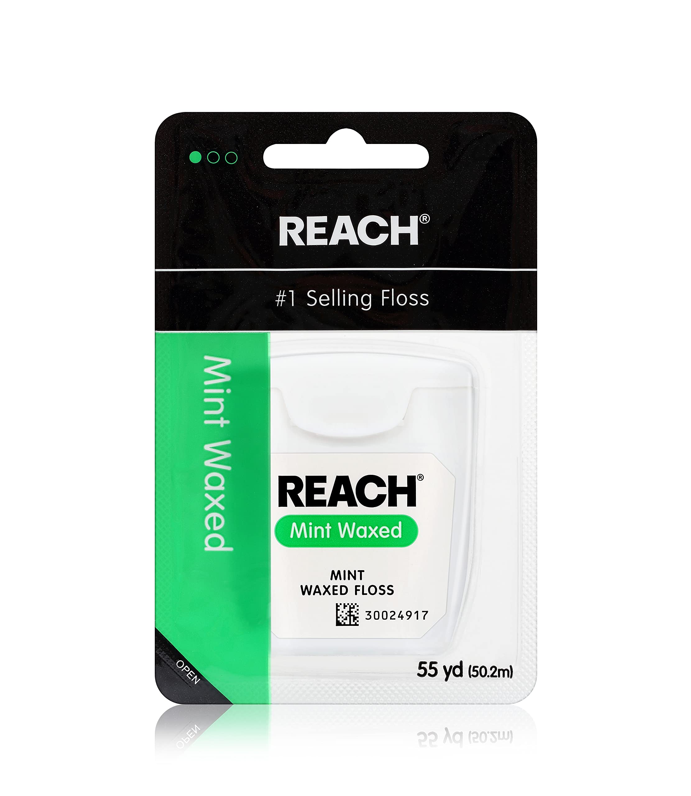 Reach Dentotape Waxed Dental Floss | Effective Plaque Removal, Extra Wide Cleaning Surface | Shred Resistance & Tension, Slides Smoothly & Easily | Mint Flavored, 55 Yards, 1 Pack