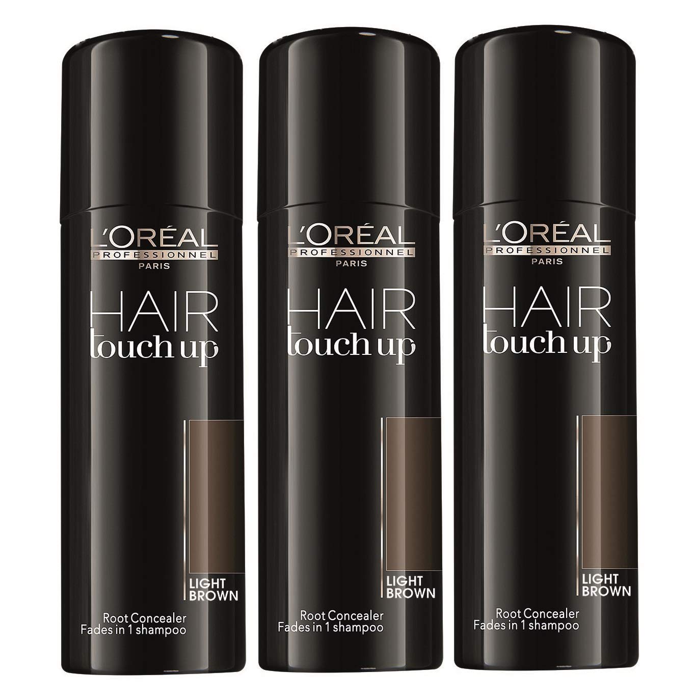 3 x LOREAL Hair Touch Up Spray hellbraun/light browne á 75ml