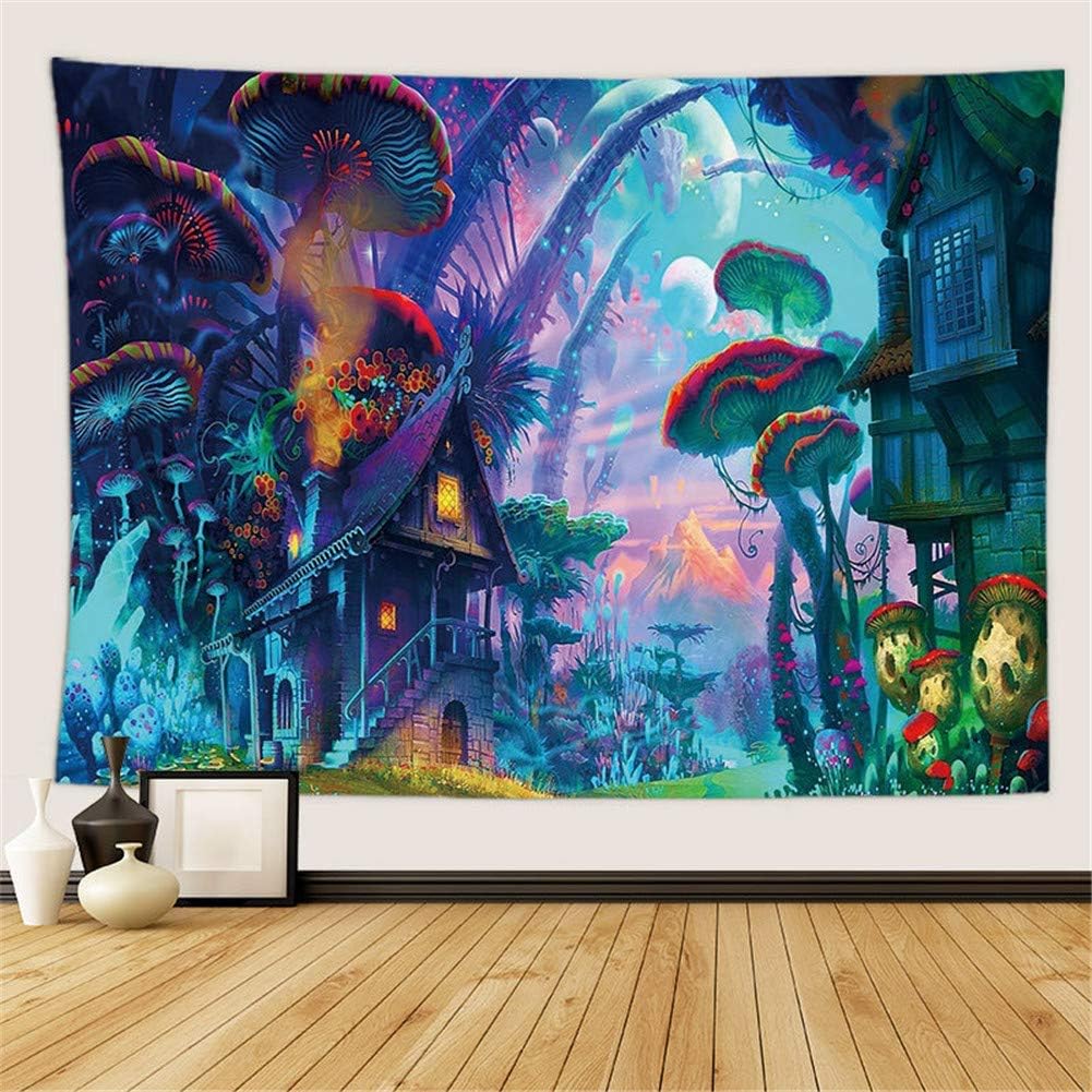 Amazon Com Psychedelic Mushroom Tapestry Trippy Colorful Surreal