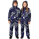 Zubaz NFL Boys and Girls Kids Youth Unisex Zebra Team Color Tundra Tux Snowsuit Jr (Small - X-Large)
