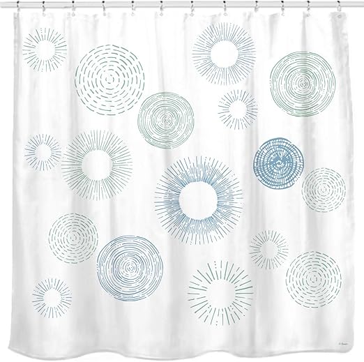 Amazon Com Sunlit Design Water Repellent Fabric Shower Curtain