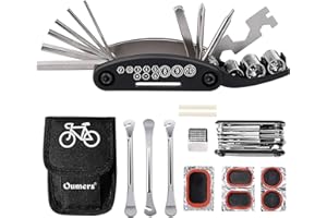 Oumers Multi-Function Bike Bicycle Cycling Mechanic Repair Kit with 3pc Bike Tire Lever 5pc Tyre Patches 1pc Tire Rasp Work B