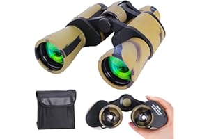 HANKLENSS Binoculars 20x50 - Professional High Magnification HD Compact Binoculars for Bird Watching, Hunting, and Outdoor Activities - Low Light Night Vision, BAK-4 Prism - Portable, Durable, Easy (Desert)