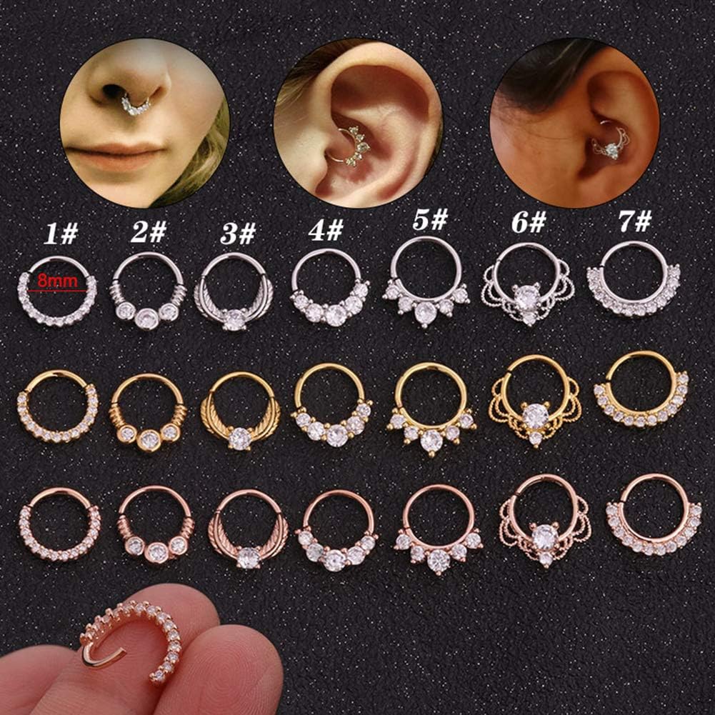 Luckly 3pcs Unisex Stainlss Steel Earring/Cartilage Helix Earring/Stud Earrings,6#