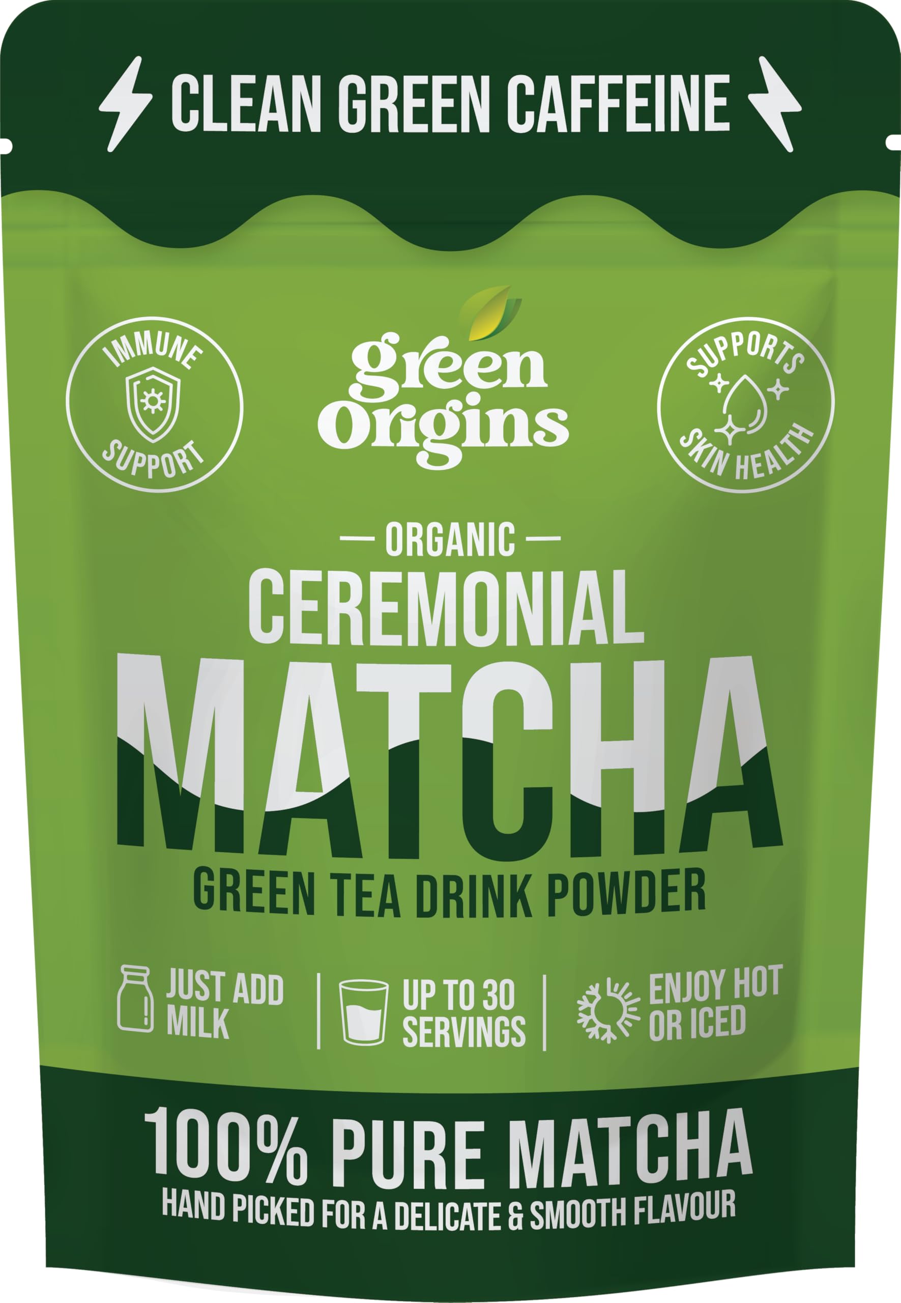 Green Origins Organic Japanese Ceremonial Matcha Green Tea Powder 30g