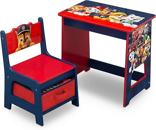 paw patrol table and chair set with storage