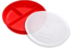 Rehabilitation Advantage High Sided Partitioned Dish with Lid, Red