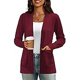 OmicGot Women's Cardigan Sweaters with Pockets Long Sleeve Casual Open Front Knit Cardigans S-XL