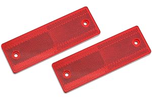 MFC PRO Stick-On Trailer Reflector, Reflective Red (Red, Sticker/Screw Mount)